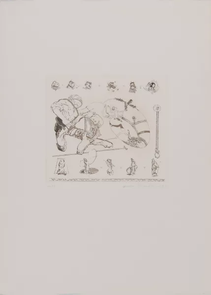 André Thomkins — 6 Blätter: Ohne Titel, 1973/74/76