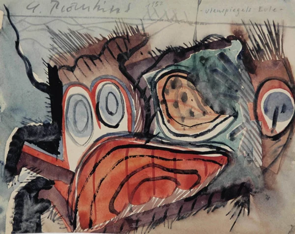 André Thomkins — Ulenspiegels Eule, 1952