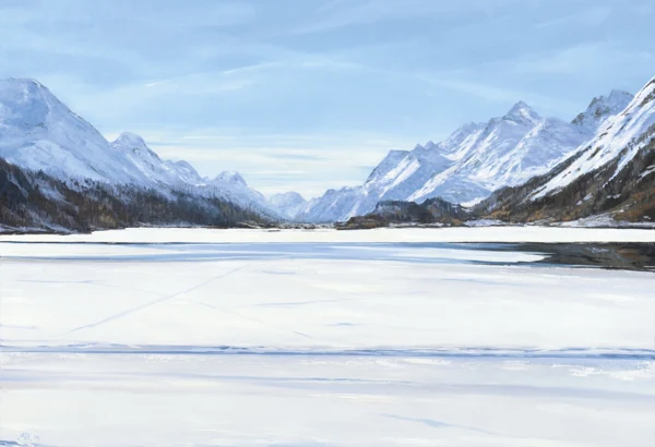 Andreas Rickenbacher — Schnee und Eis auf dem Silsersee, 2014