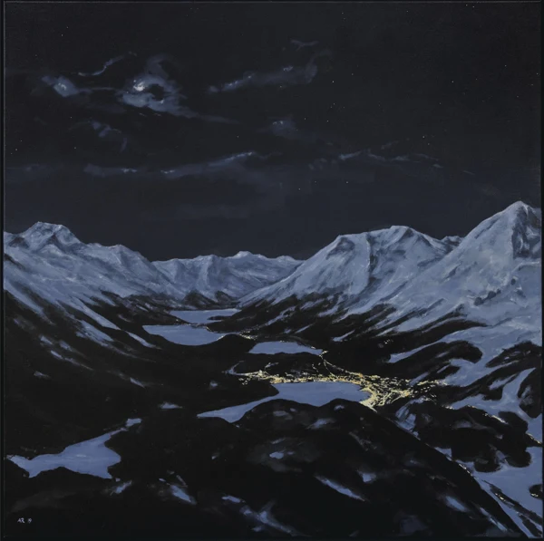 Andreas Rickenbacher — Nacht über St. Moritz, 2019