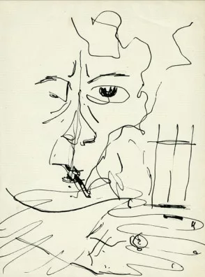 Andreas Walser — Raucher vor Balkon, 1929
