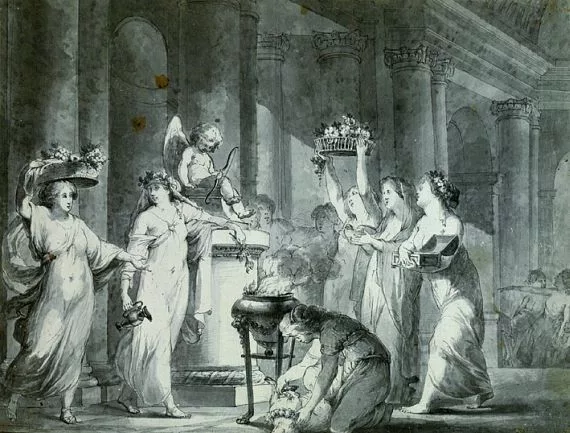 Angelica Kauffmann — Zugeschrieben - Opfer an Amor