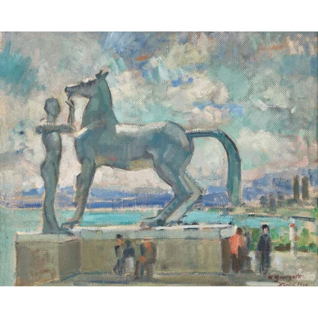 "Knabe mit Pferd" von Otto Charles Bänninger am Zürichseeufer