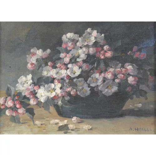 Anna Haller — Stillleben mit Apfelblüten.