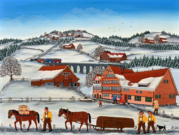 Anna Staub — Alpfahrt im Winter, 1974