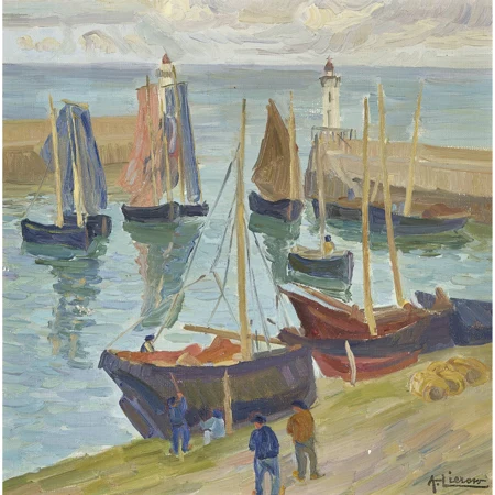 Voiliers dans un port