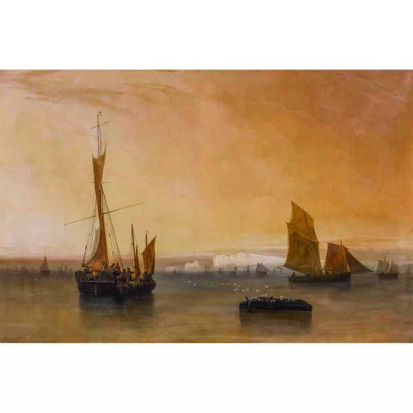 Antoine Léon Morel-Fatio — Segelschiffe vor den Kreidefelsen der Isle of Wight.