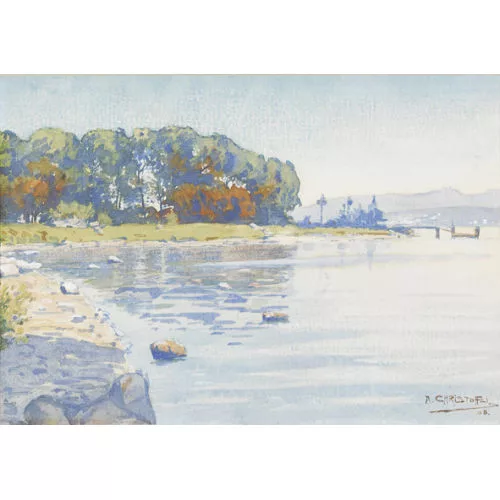 Anton Christoffel — Herbstliche Uferpartie am Zürichsee.