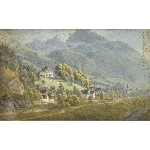 Anton Winterlin — Landschaftspartie beim Fronalpstock.