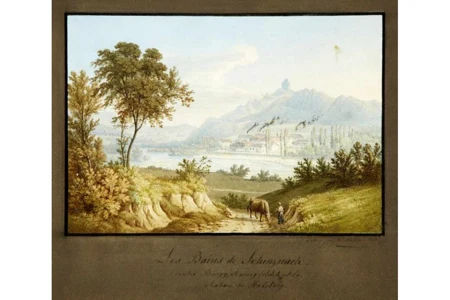 Les Bains de Schinznach contre Brugg, Koenigsfelden 2335Winterlin Anton1804 Degerfelden - 1894 Basel