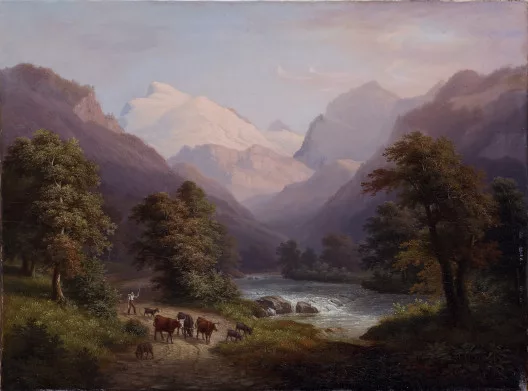 Anton Winterlin — Unterseen mit Sicht auf die Jungfrau