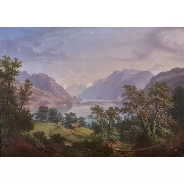 Blick auf den Thunersee mit Interlaken und Brienzersee