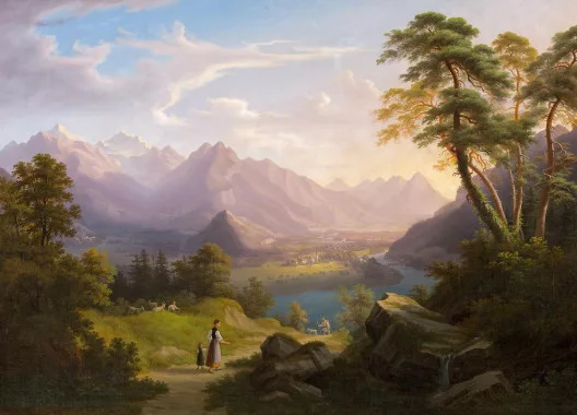 Anton Winterlin — Aussicht auf Interlaken, 1868 [?]