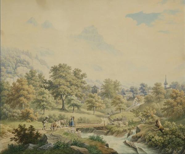 Anton Winterlin — Bürglen bei Altdorf am Eingang zum Schächental, 1868