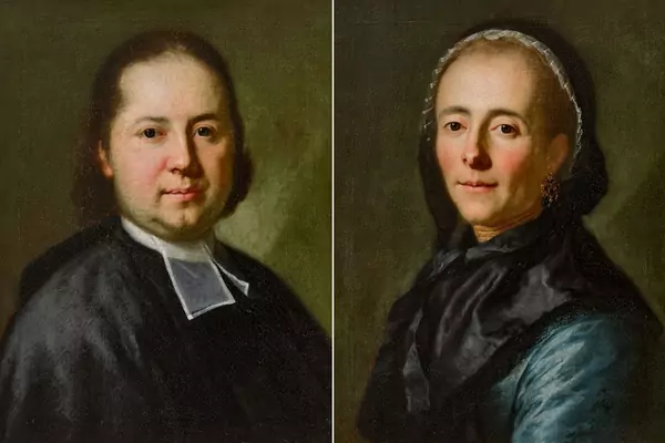 ANTON GRAFF — Gegenstücke: Porträt von Johann Jakob Däniker (1707–1763), Pfarrer in Neftenbach bei Winterthur und seiner Ehefrau Susanna Graff-Däniker, Schwester von Anton Graff. Um 1810. — Koller Auktionen
