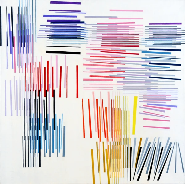 Arend Fuhrmann — Senkrecht - Waagrecht, System gebrochener Quadrate verzogen und verschoben, 1978