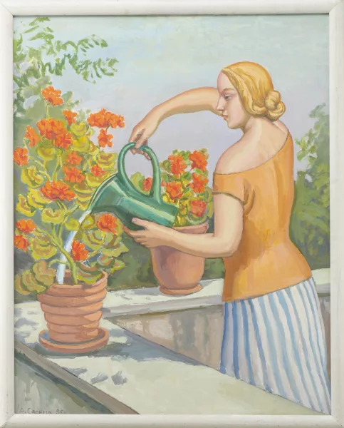 Armand Cacheux — Femme à l'arrosoir