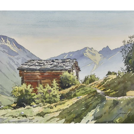 "Hütte im Lötschental zwischen Weissenried und Tellialp"