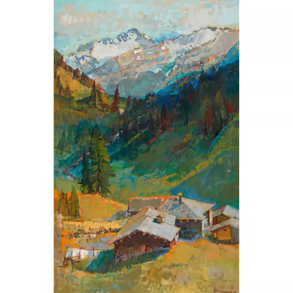 Herbstliches Bergtal mit Weisshorn