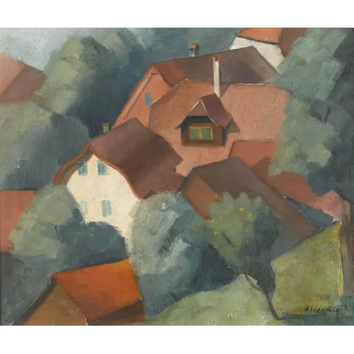 Arne Siegfried — Stattliche Häusergruppe mit roten Dächern.