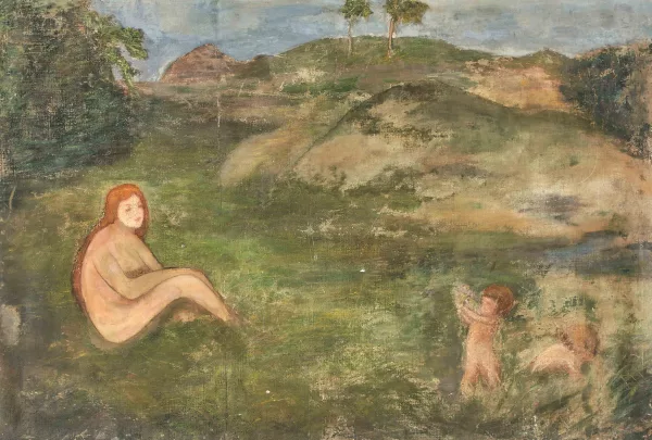 Arnold Böcklin — Nymphe im Wiesengrund als Repräsentantin der Urzeit" (Fragment), 1858