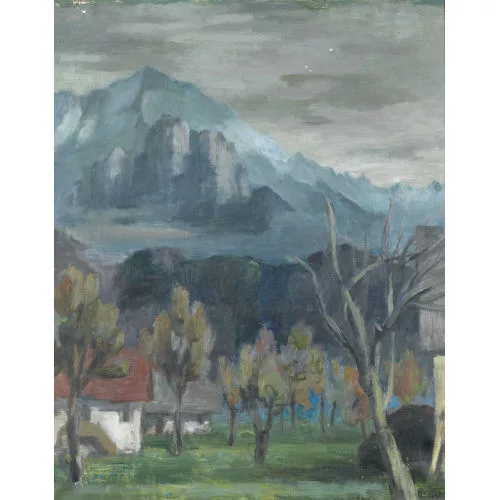 Arnold Brügger — Landschaft bei Meiringen mit Blattenstock.