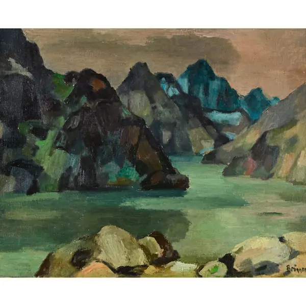 Flusslandschaft im Gebirge