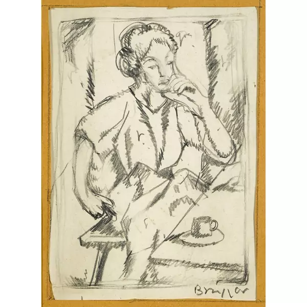 Sitzende Frau