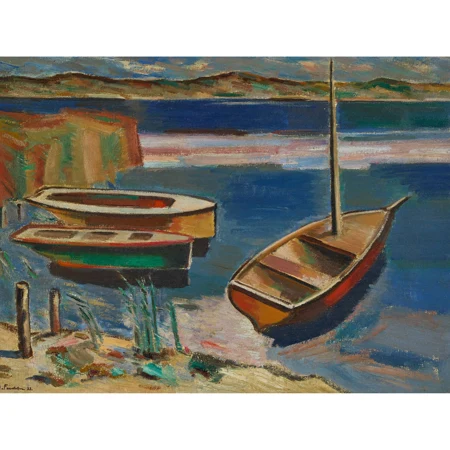 Boote am Seeufer