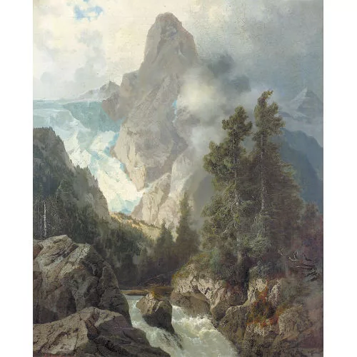 Arnold Jenny — Rosenlaui-Gletscher und Wellhorn.