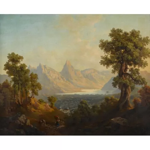 "Blick vom Rigi mit Lauerzersee"