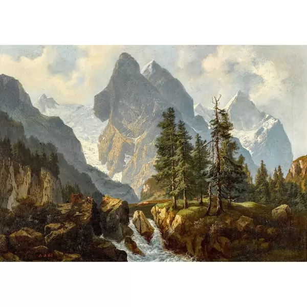 Well- und Wetterhorn von der Rosenlaui aus