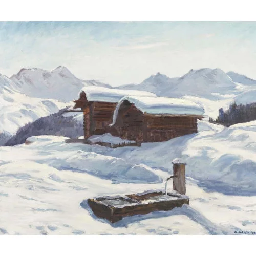Arnold Zord — Sonnige Winterlandschaft in den Alpen.