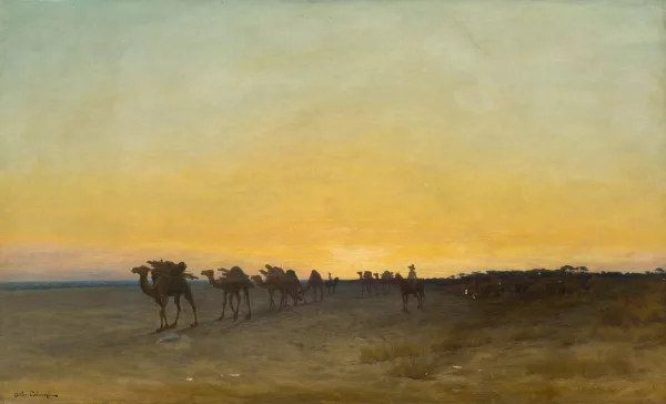 Arthur Calame — Transport des bois des Cascines de Pise", um 1889