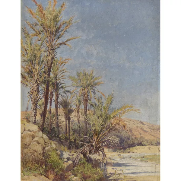 Arthur Calame — Orientalische Landschaft mit Palmen.