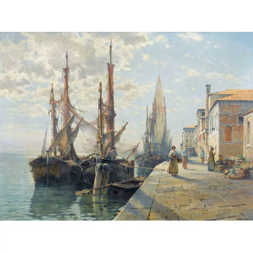 Arthur Calame — "Un quai à Chioggia (Venise)".