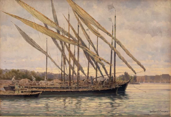 Arthur Calame — Barques sur les quais de Genève
