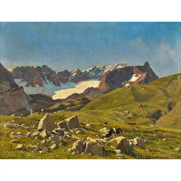Arthur Herzog — Kühe auf der Alp.
