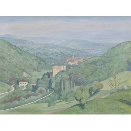 Arthur Riedel — Sommerliche Landschaft mit Schloss Angenstein.