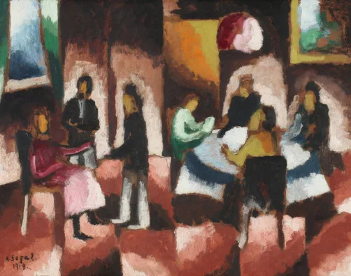 Arthur Segal — Interieur mit Figuren, 1918