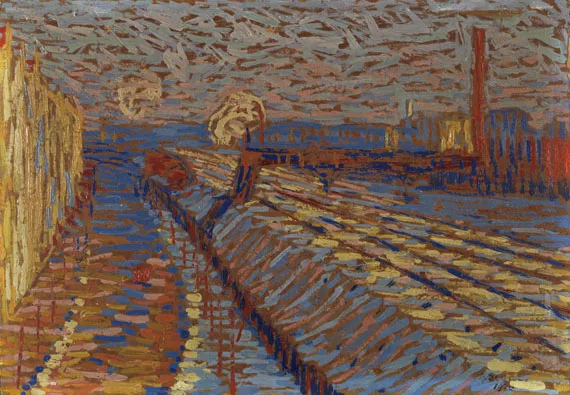 Arthur Segal — Bahndamm im Schnee
