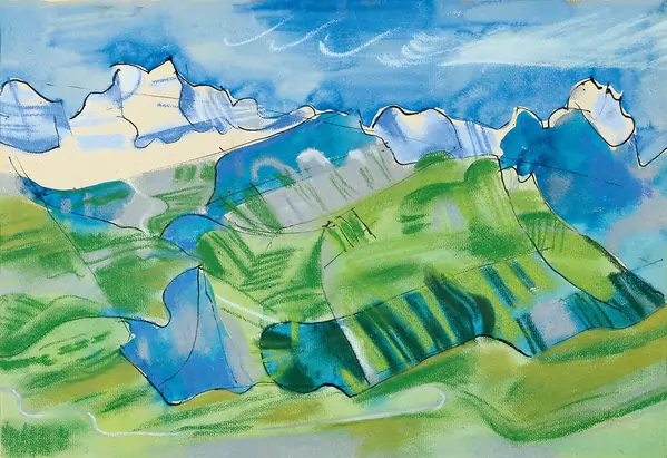 «Berglandschaft im Schächental mit Schärhorn und Gross Windgällen» – August Babberger