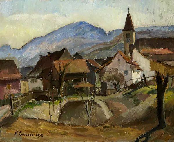 Dorf mit Kirche
