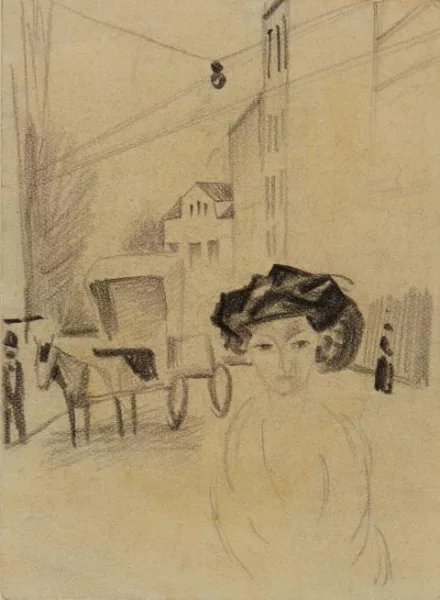 August Macke — Junge Frau auf der Strasse