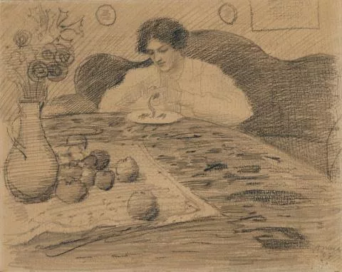 August Macke — Elisabeth Gerhard Obst schälend