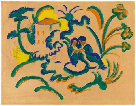 August Macke — Orientalisches Liebespaar