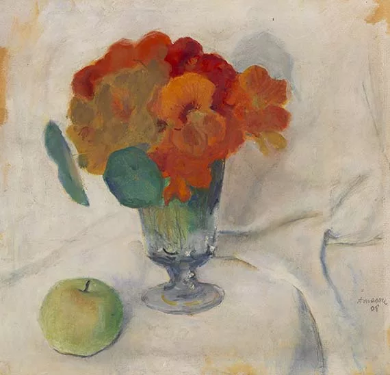 August Macke — Kapuzinerkresse und Apfel