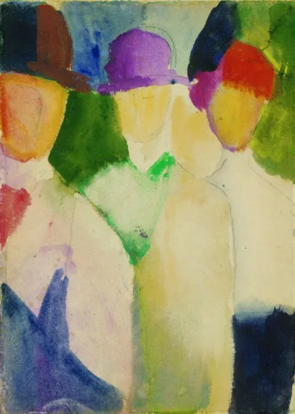 August Macke — Zwei Männer mit Frau (klein)
