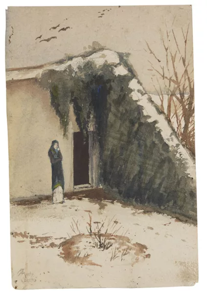 August Macke — Frau im Innenhof