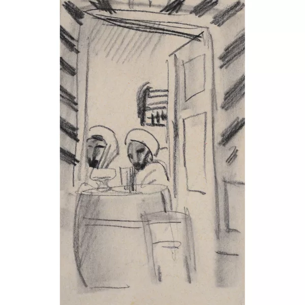August Macke — Café-Szene in Tunesien.